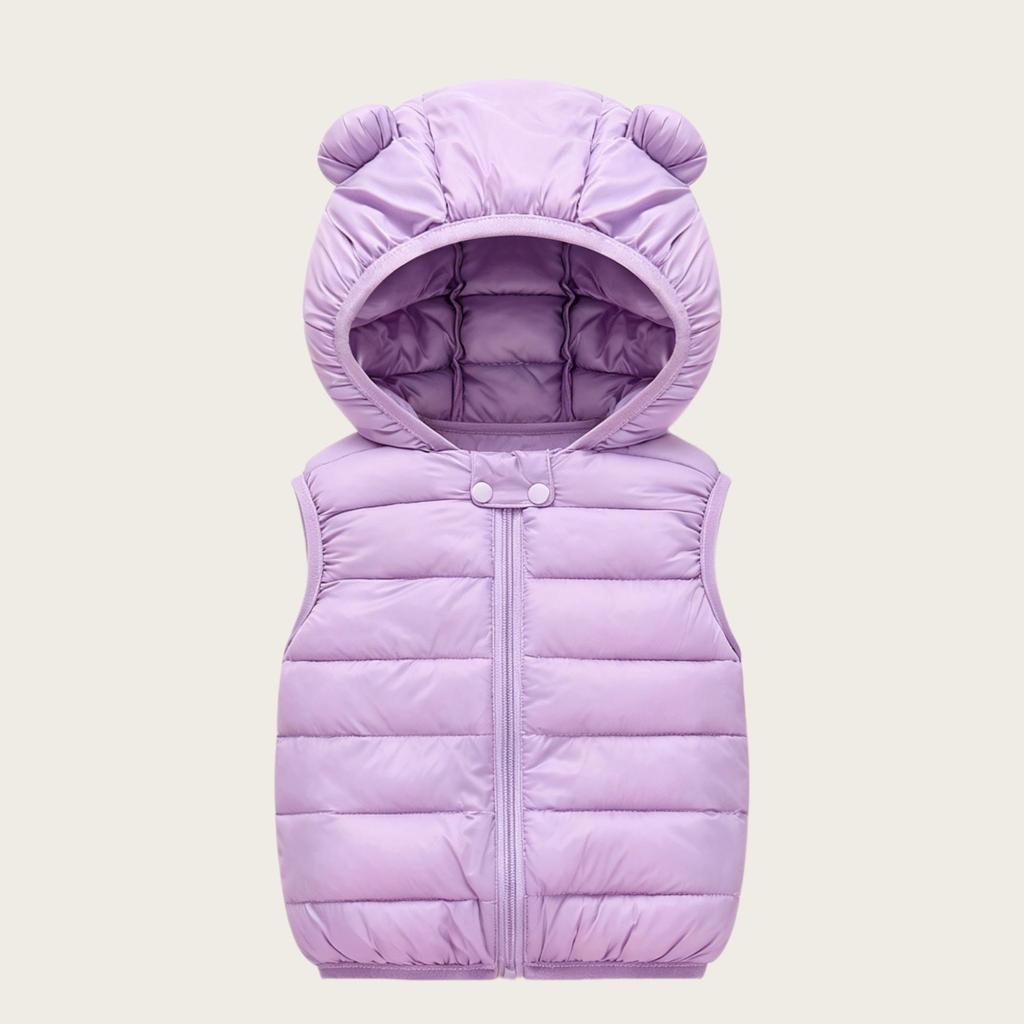 Children's Hooded Vest with Ears - Lightweight Cotton Jacket for Boys & Girls, Baby Outerwear Gilet