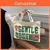 Large Capacity Stylish Canvas Tote Bag With Vibrant Letter Print Design For Everyday Use
