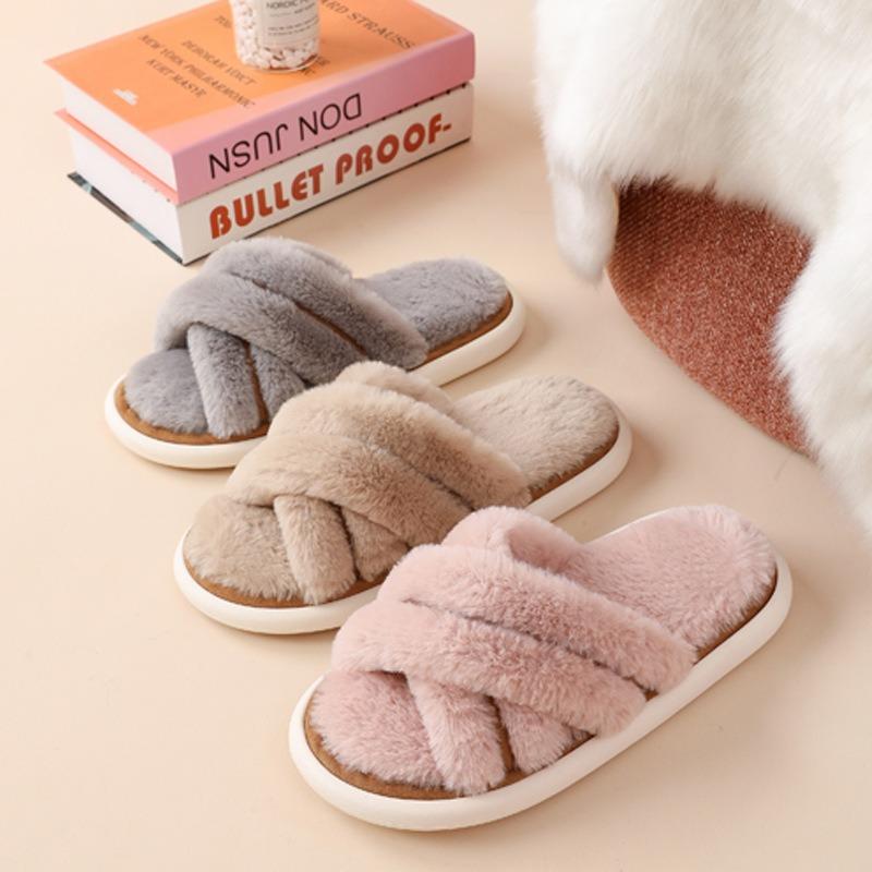 Confinement Shoes Winter Cotton Slippers Women's Thickened Warm Thick-soled Home Household Fluffy Slippers Women's