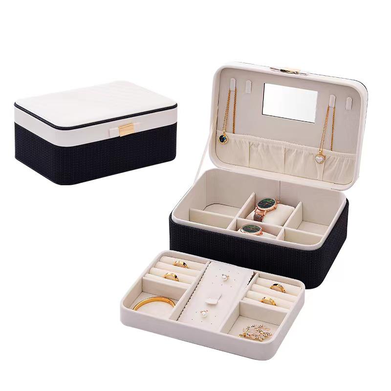 

Элегантная магнитная коробка для хранения крема: Набор для шитья и органайзер для украшений 24*17*10 cm белый/темно-синий