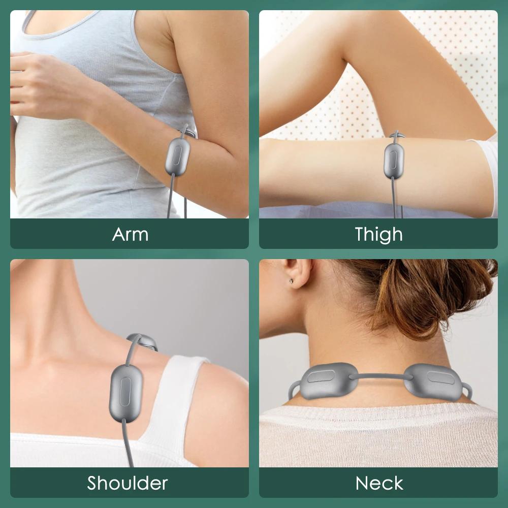 Hanging Neck Massager EMS Mini Electric Cervical Neck Massager Portable Deep Tissue Pulse Muscle Massage Relaxation Device