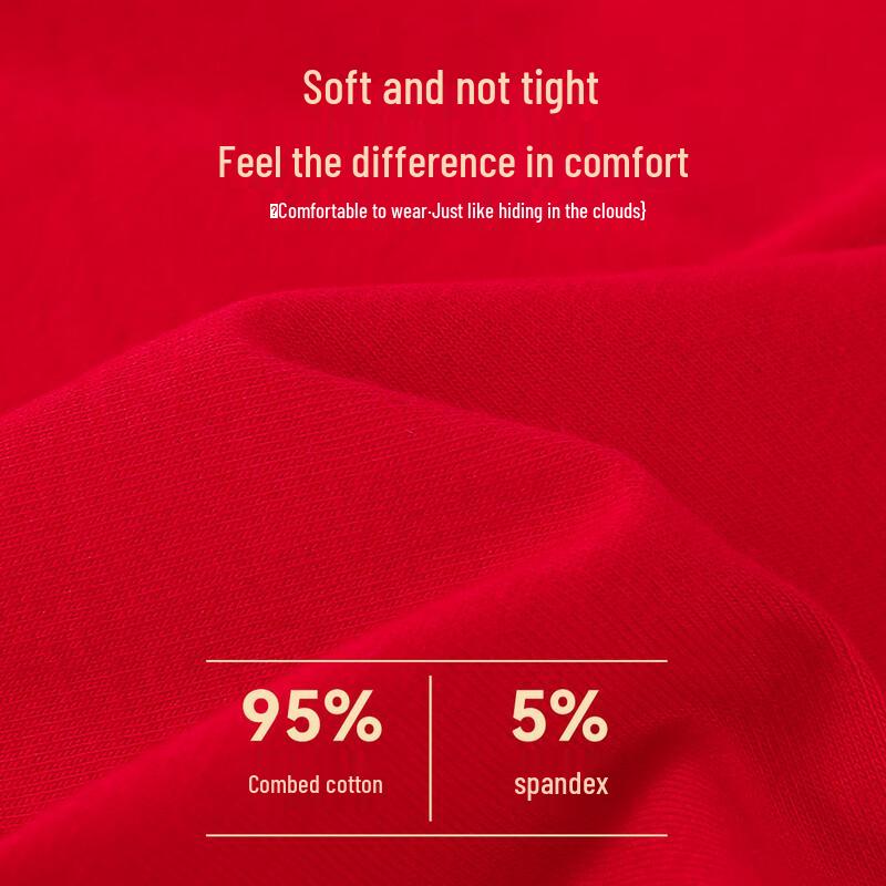 YUZHAOLIN Boys' 4-Pack Red Antibacterial Cotton Briefs
