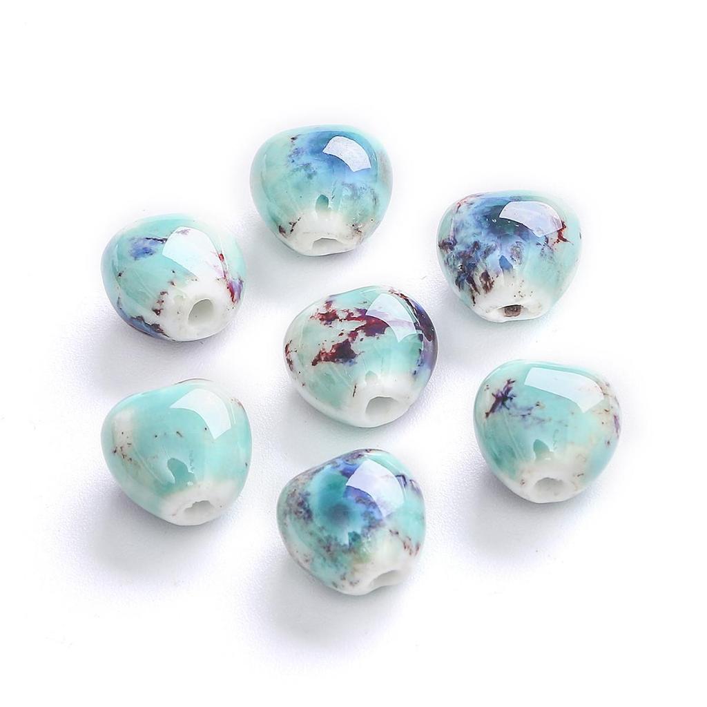 12x11mm 10 Stück Blume Glasur Porzellan Kleine Herzform Perlen Anhänger für DIY Schmuckherstellung