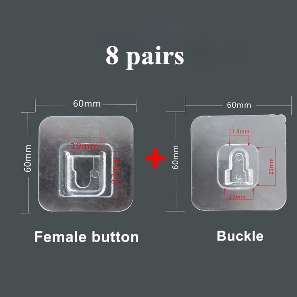 Double sided adhesive wall hooks Wall Hanger Strong Transparent Suction Cup Sucker Hook Wall Storage Holder Kitchen Bathroom