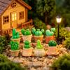 No Maintenance Plant Mini Artificial Cactus Plants Pots Miniature Potted Green Figurines Diy Fairy Garden Accessories Bonsai