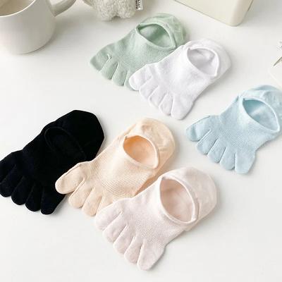 Baumwolle Atmungsaktiv Fünf-Zehen-Bootssocken Damen Slipper Zehensocken Sommer Unsichtbar No-Show Knöchel Kurze Socken Sportsocken