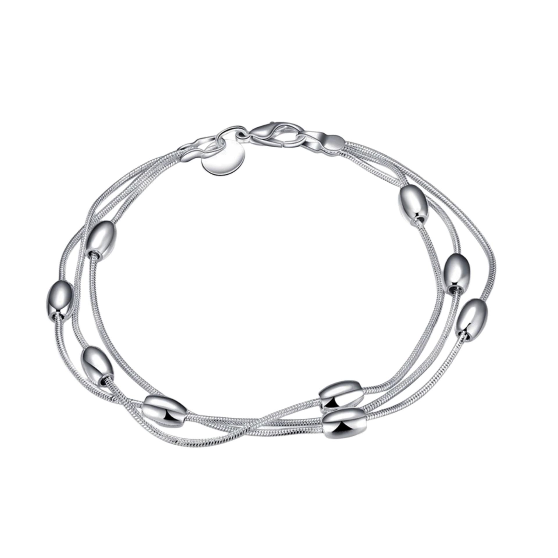 

Женская мода Очаровательный посеребренный оливковый браслет-цепочка с бусинами в подарок Элегантный подарок