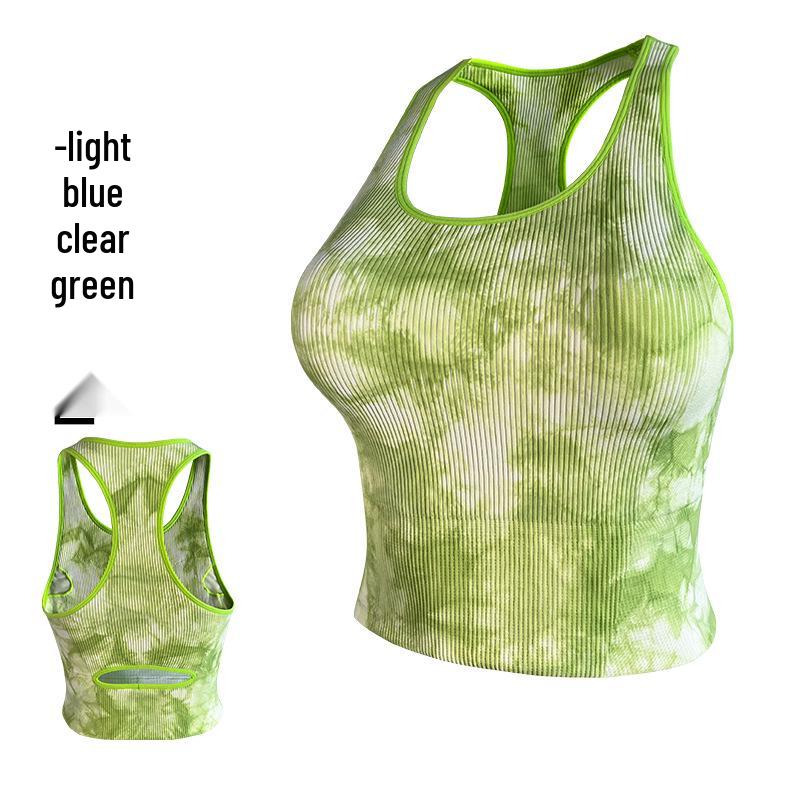 

Спортивный топ тай-дай с нагрудными вкладышами и боковой поддержкой - Женский бесшовный топ для йоги/бега S