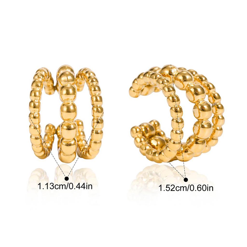 Yori Statement Stainless Steel Personalized Three-layer Ear Clips for Women High Quality 18K Gold PVD Plated Daily Jewelry Gift