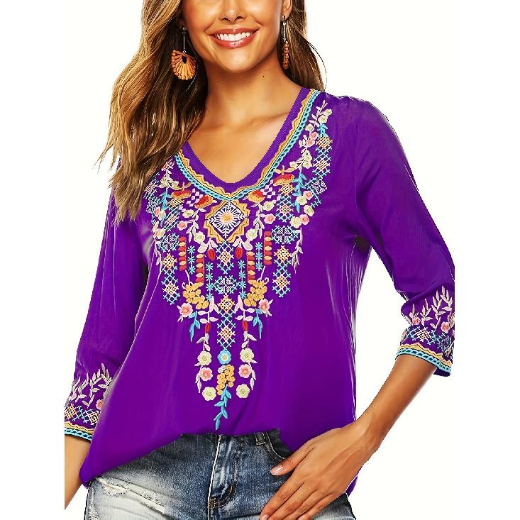 2026 New Printed Short-Sleeve Top Fashionable Summer V-Neck Women's Casual T-Shirt