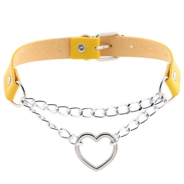 Day Collar Heart Pendant Choker Silver Chain Necklace Collars & Leashes