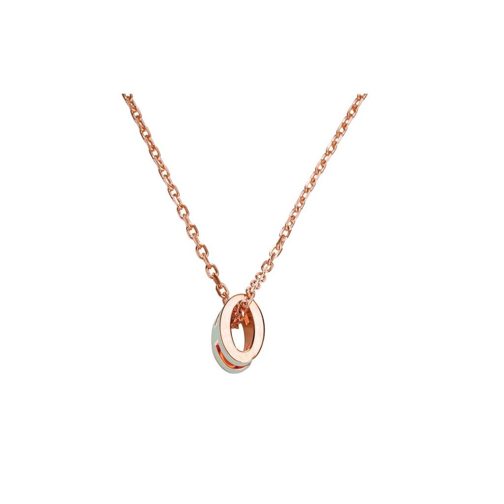 Hermes Mini Pop H Necklace Pendant Bubble Green Women Necklace Rose-Gold H147992FO17