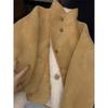 Retro Brown Fur Collar Wool Coat - 2025 Autumn/Winter Collection