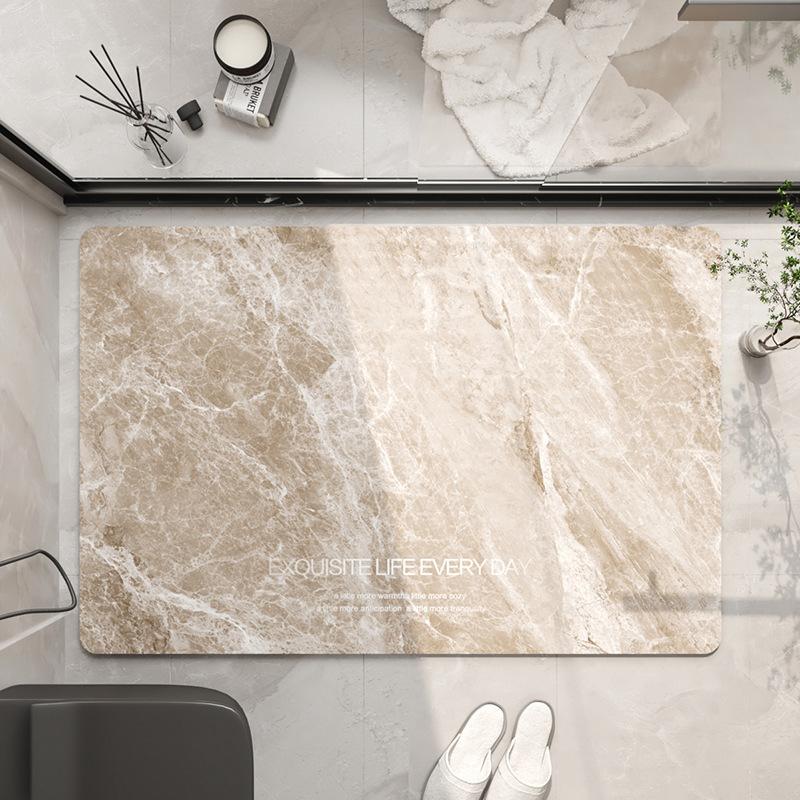 Modern Simple Marble Diatom Mud Floor Mat, Bathroom Non-Slip Floor Mat, Bathroom Door Water-Absorbing Quick-Drying Floor Mat