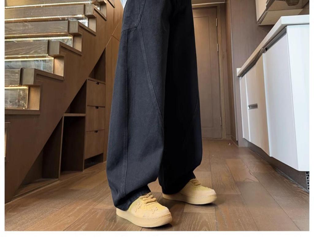 Scimitar Jeans Men's Retro Wide-Leg Distressed Cargo Pants for Fall/Winter