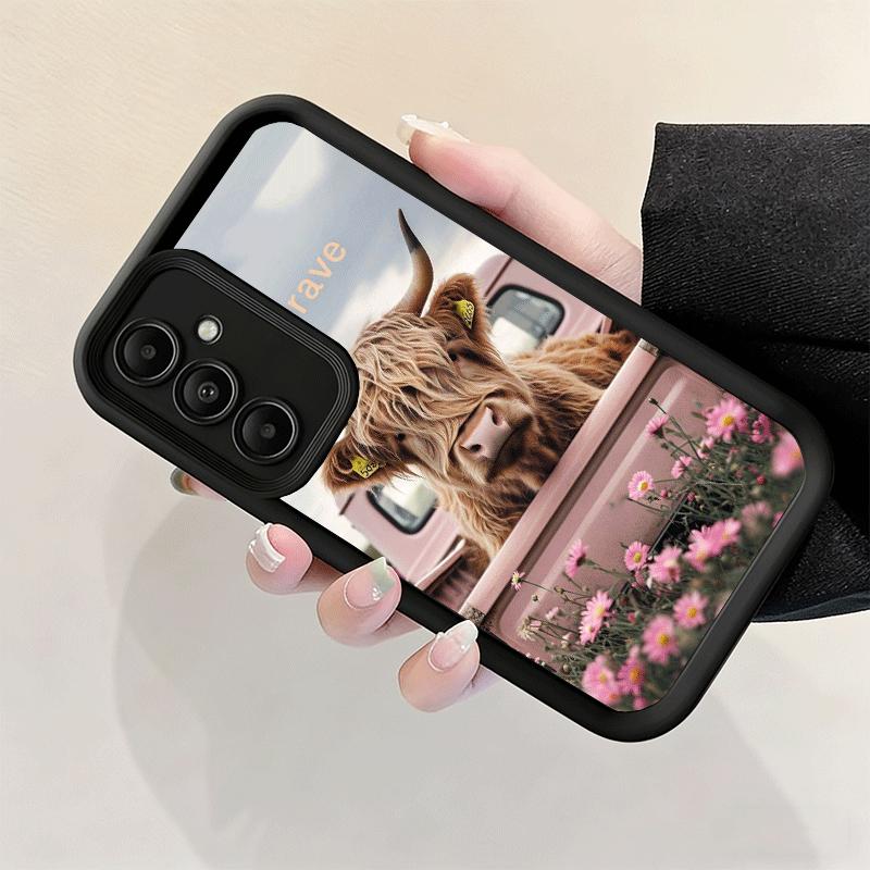 Coque de téléphone pour Samsung Galaxy A17 A16 A15 A14 A13 Vache des Highlands Mignonne A56 A36 A26 A55 A35 A25 A54 A34 A24 A53 A33 A23 A07 A06
