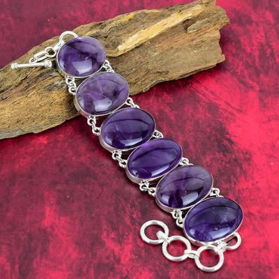 Natural Star Amethyst Bracelet, Star Amethyst Gemstone 925 Solid Sterling Silver Jewelry, Adjustable Handmade Beautiful Bracelet, For Wedding Gift