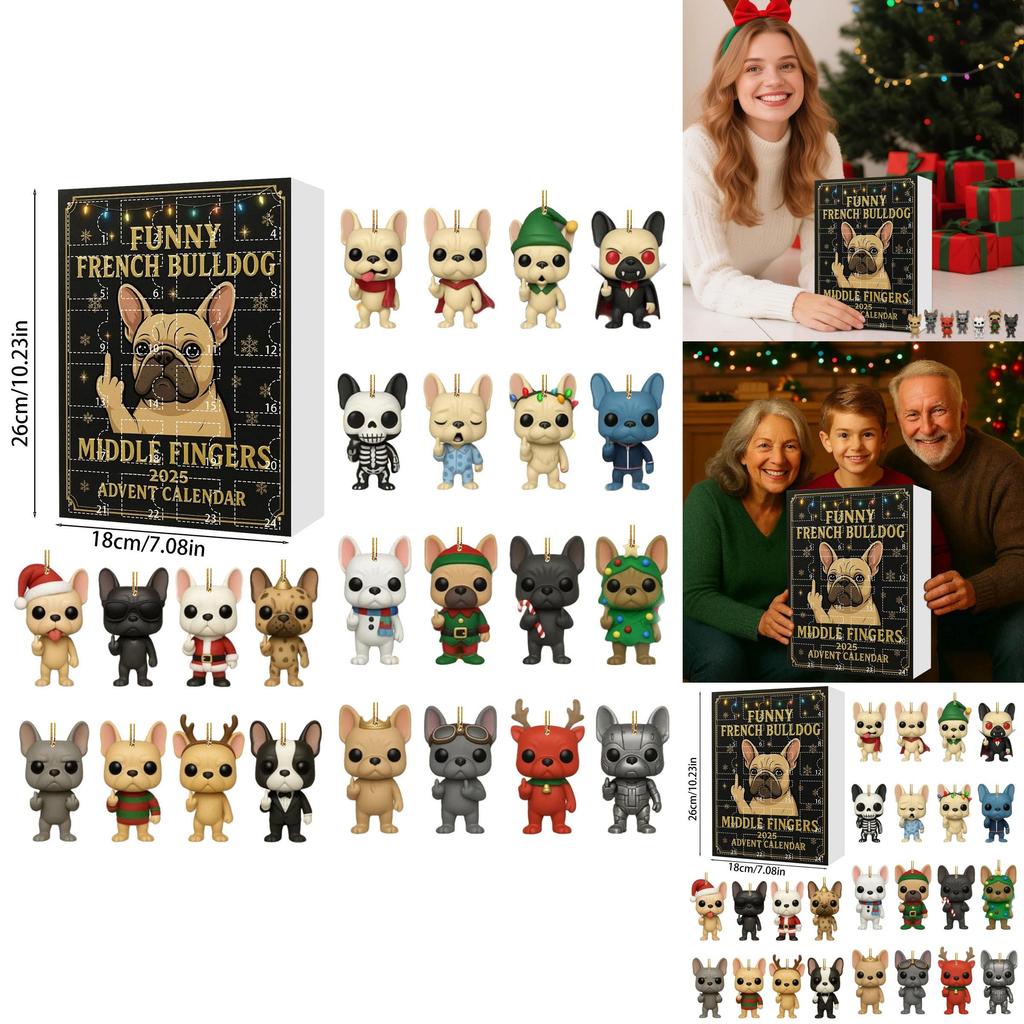 Christmas Bling Box Series Dog Hanging Decor With Playful Middle Finger Design For Celebrations