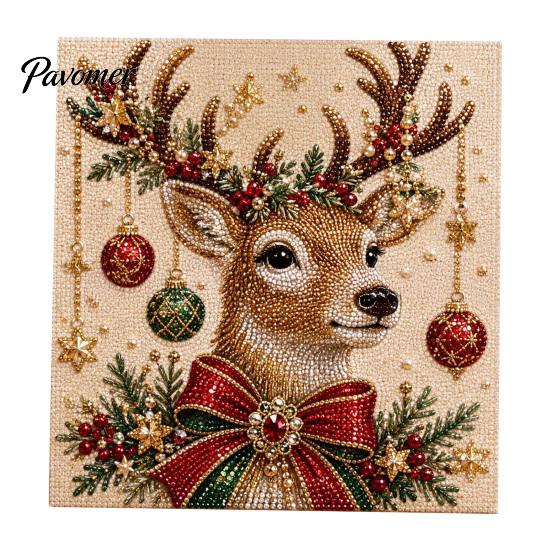 Relaxing Hobby for Adults Xmas Faux Pearl Painting Kit, Christmas 3D Art DIY Winter Scene Set Holiday Craft Project Adults, Festive Home Wall Decor