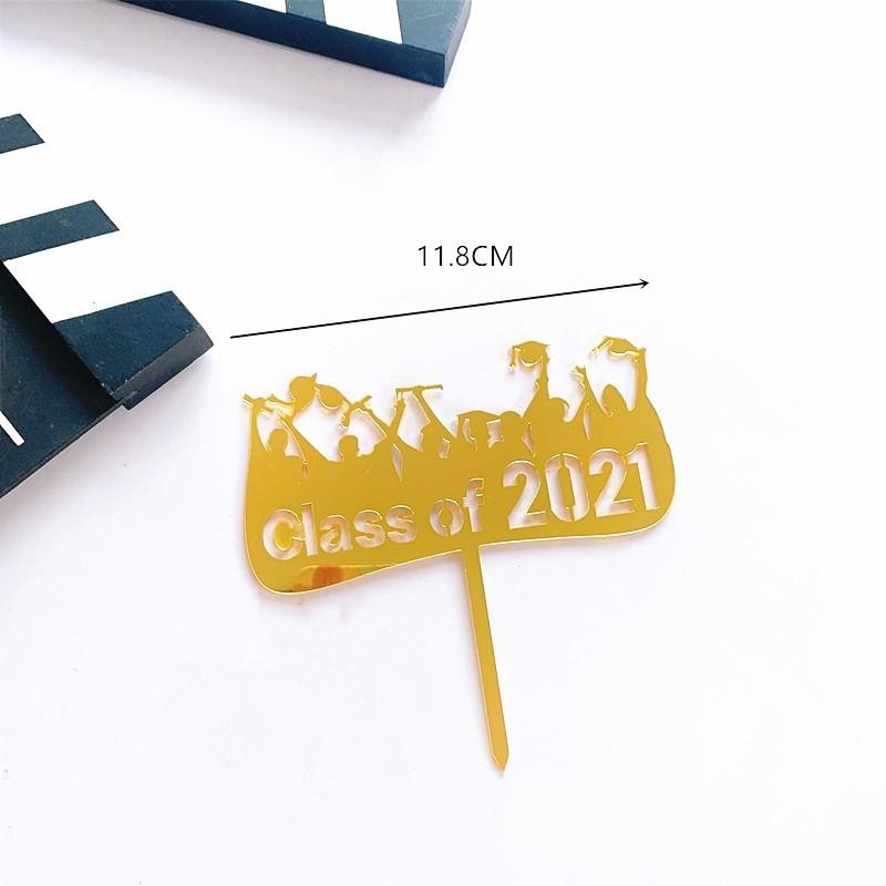Class of 2021 Acrylic Gold Silver Congrats Grad Cake Topper for Cake Decoration Party Supplies I Did It