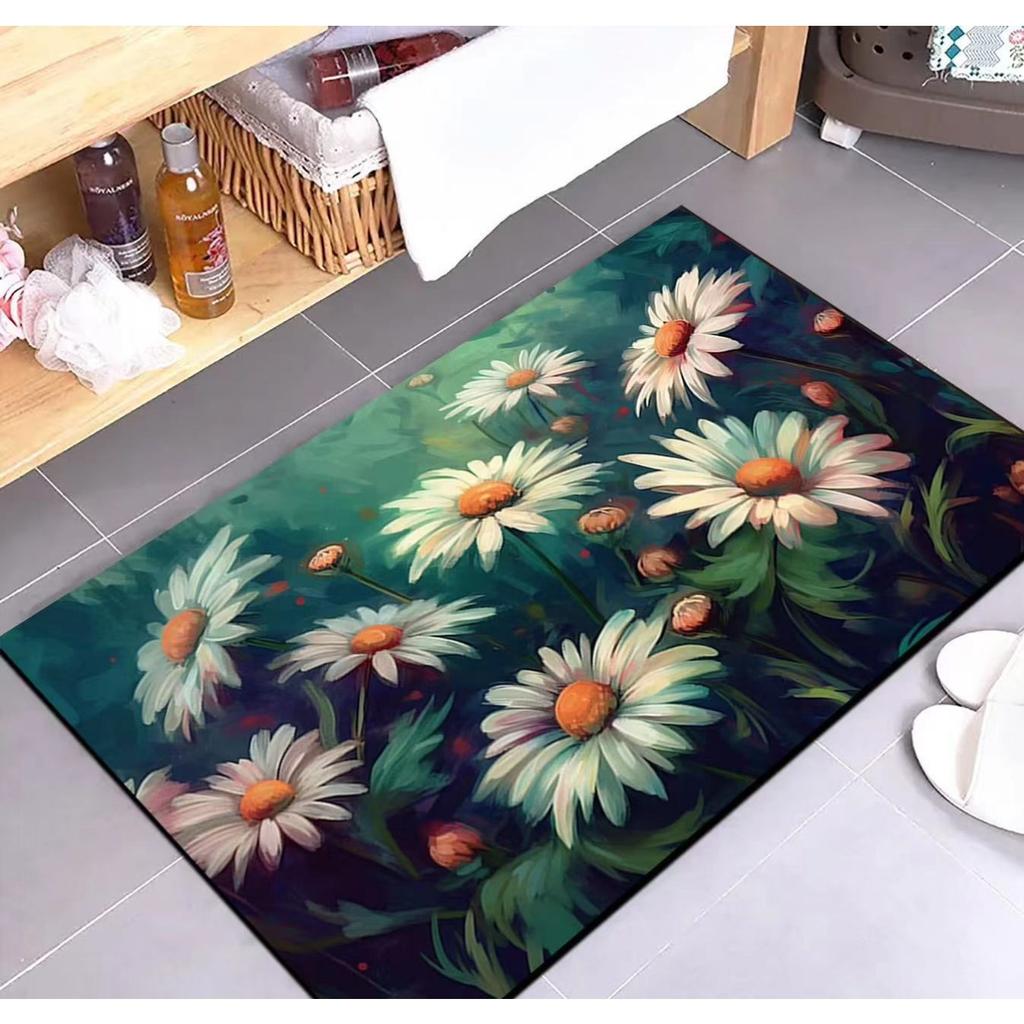 Diatom Printing Bathroom Thickening Mat Bath Non-slip Carpets In Wash Basin Bathtub Side Floor Rug Shower Room Doormat Memory Foam 3D Pad