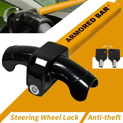Heavy-Duty Anti-Theft T-Bar Steering Wheel Lock - Universal for Cars, Trucks, SUVs, Armored Security Lock with Keys, RV Lock