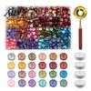 Wax Melting Spoon Seal Kit, with Beads And Candles Set, Artistic Set Stamp for DIY Crafting Wedding Invitations Tool