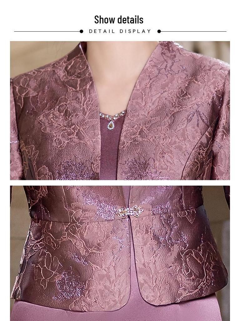 2025 Autumn Elegant Mother-in-Law Two-Piece Wedding Suit