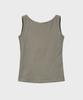 NOIRER FOR WOMAN Boat Neck Sleeveless T-Shirt (Ash Khaki)