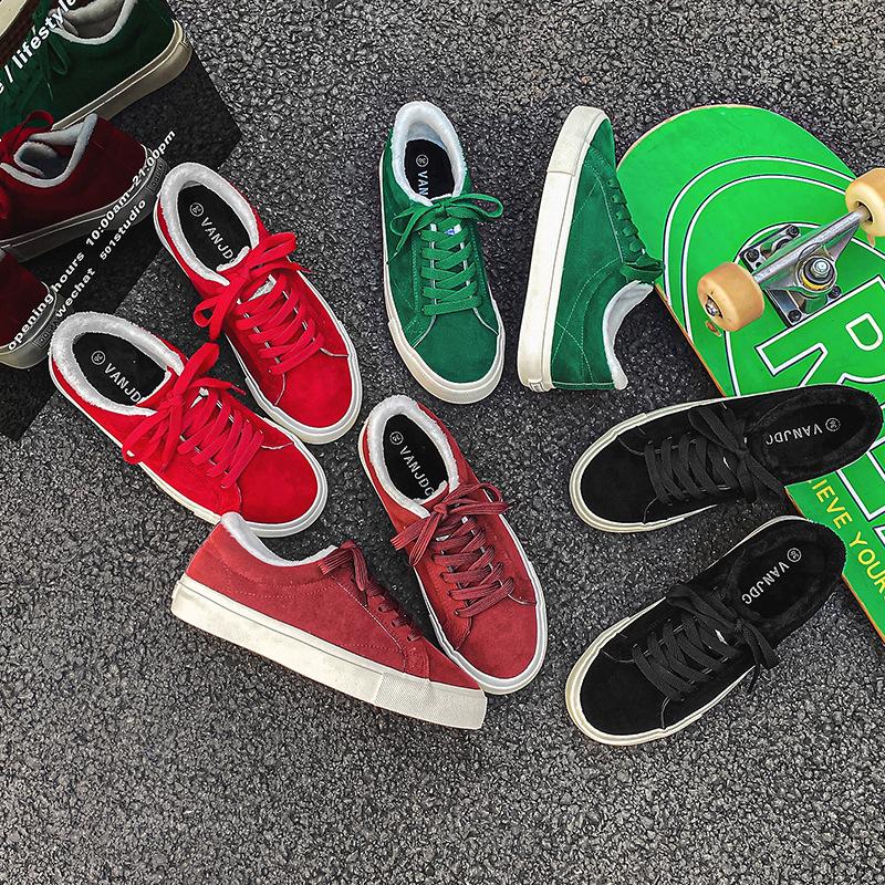 New Winter Velvet Thermal Board Shoes Couple Canvas Shoes Men's Cotton Shoes Trendy Casual Shoes Men's Skateboard Shoes