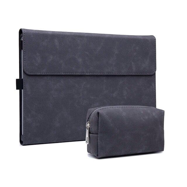 Couro do plutônio caso do portátil para microsoft surface pro 8 capa tablet suporte dobrável para superfície pro go 2 3 x pro 4 5 6 7 manga