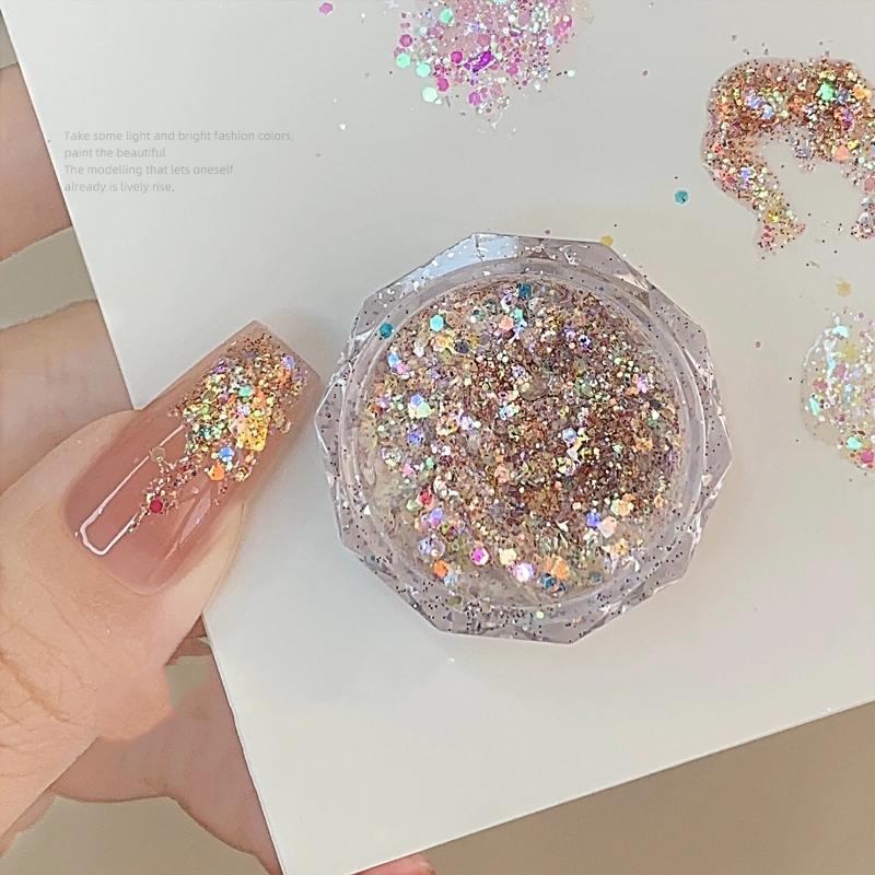 4Jars/Set Mermaid Sparkle Nail Art Glitter Ultra-Thin Laser Flakes Holographic Sequins Irregular Loose Nail Art Dust Accessories