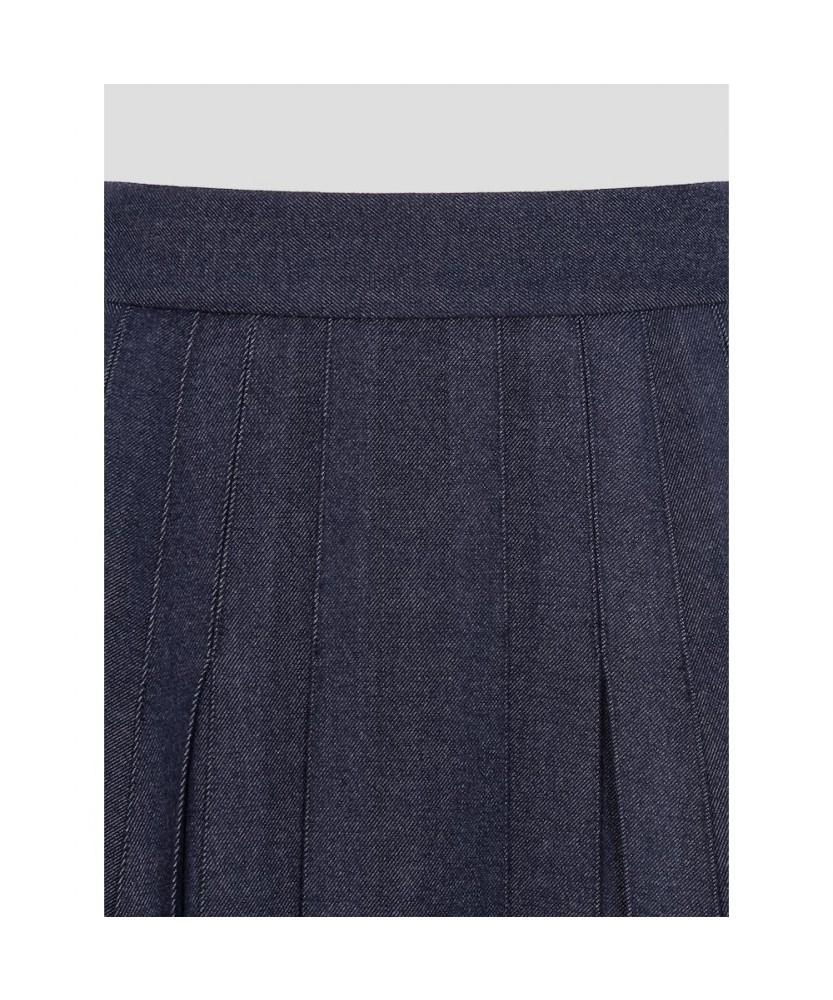Binpolleidiseu Denim-Like Pleated Skirt Navy (Bf5X27C55R)