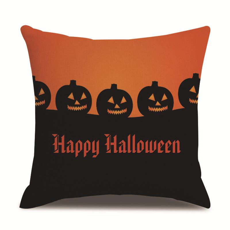 Halloween Linen Pillow Cover Printed Pillow Cover