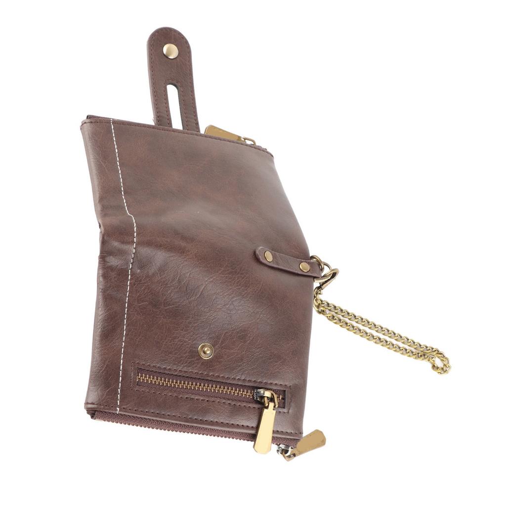 Men Short Wallet Retro Multi Slots Zipper Closure PU Leather Flip Purse for Cash Bank Cards Coins