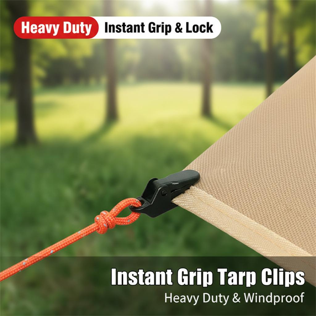 Wytrzymałe klipsy do namiotu zapobiegające wiatrowi, wytrzymałe zaciski kempingowe do mocowania plandeki i namiotu, klipsy aligatorowe do mocowania na zewnątrz, 10/20/50 szt.