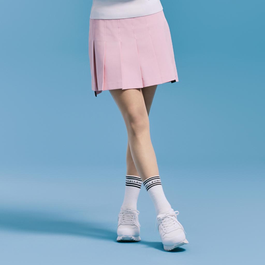 CHALLENGER Women'S A-Line Asymmetrical Pleated Culottes Pink