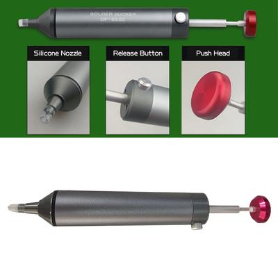 Lightweight One-Handed Solder Sucker Flexible Heat Resistant Silicone Nozzle - Easy To Use for Home and Workshop Solderi