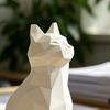 Baizihuahu Geometric Cat Figurine, 3D Printed Low-Poly Sculpture, Modern Artistic Statue for Home Table Shelf Decoration