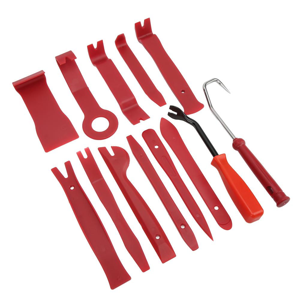 13pcs set Car Auto Trim Removal Tool Kit Red with 5in Screw Driver  Oil Seal Fastener Remover Oxford Bag