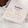 5pc New Ring Simple Metal Ring Fashion Women Zircon Accessories Party Gifts