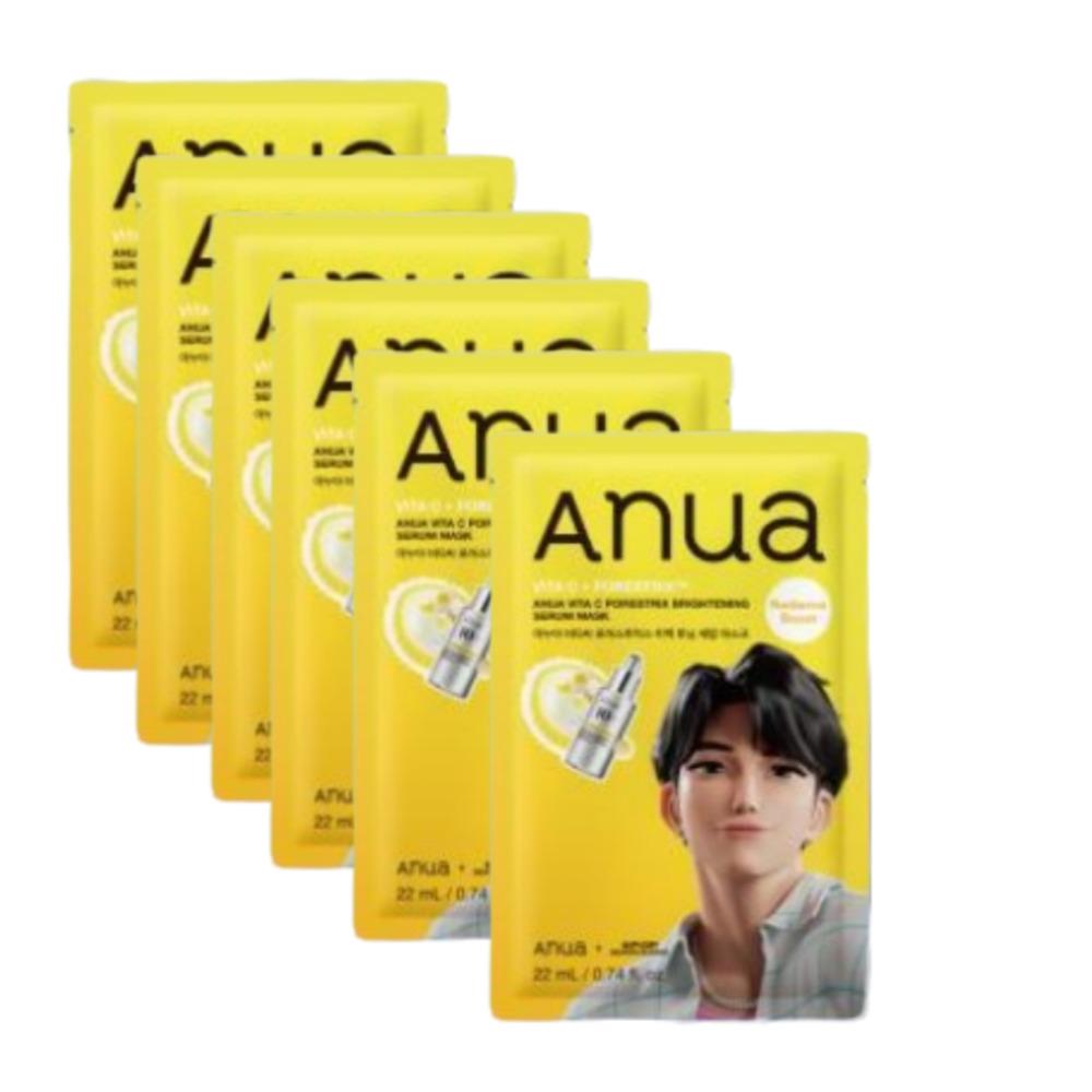 ANUA Vitamin C Brightening Serum Sheet Mask Radiance & Dark Spot Care (6 Sheets)