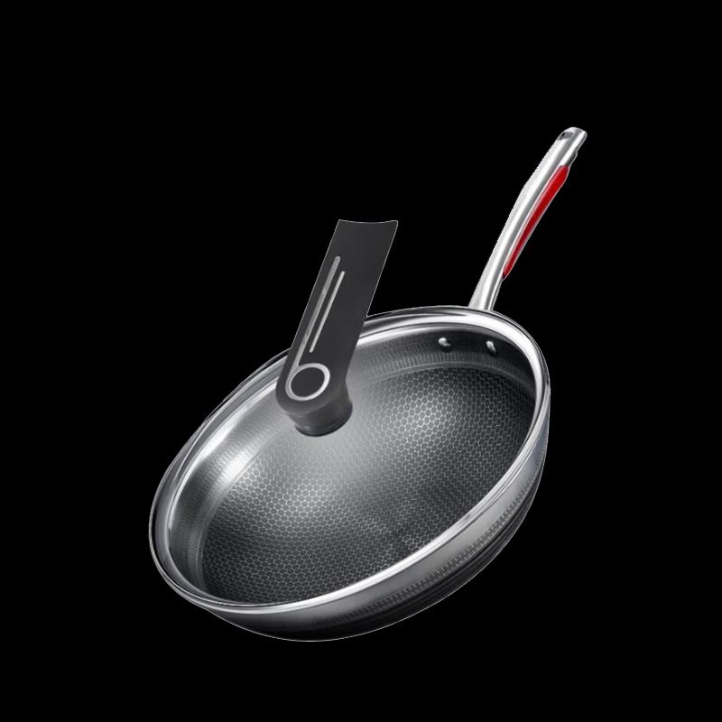 KOBACH 30cm 304 Stainless Steel Honeycomb Wok