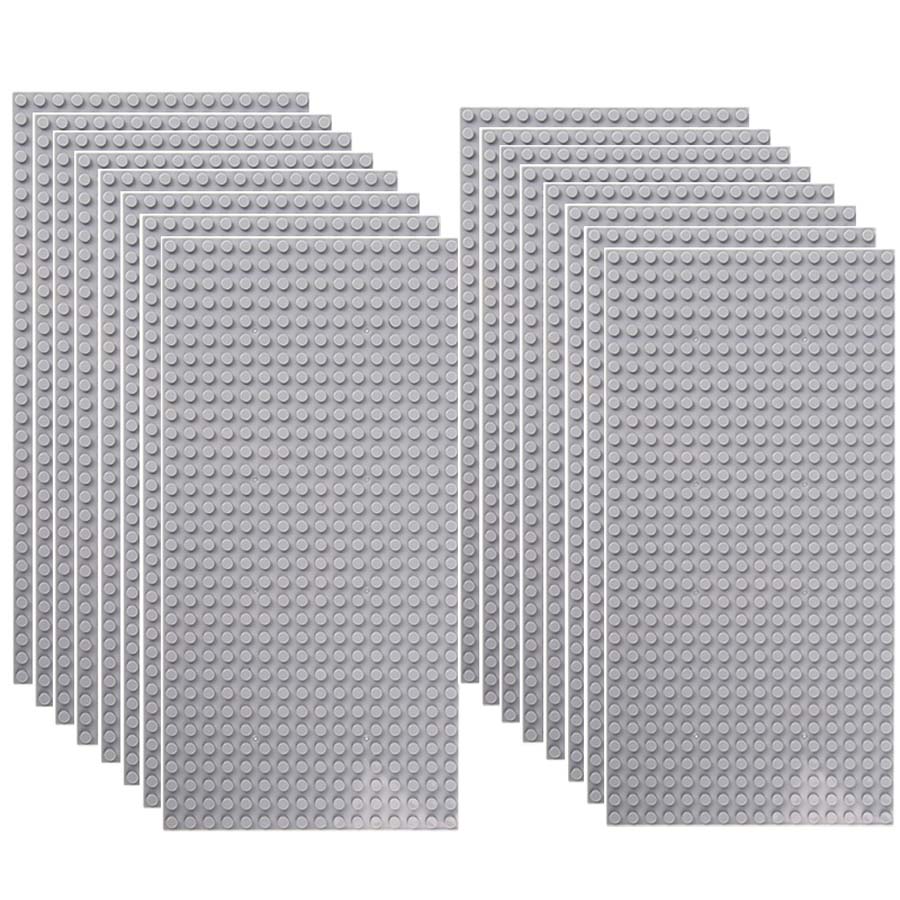 16 Stück 16x32 Noppen Klassische Grundplatten MOC DIY Steine Grundplatten Stadt Dimensionen Bausteine Figuren Bauen 16pcs 16x32 hellgrau