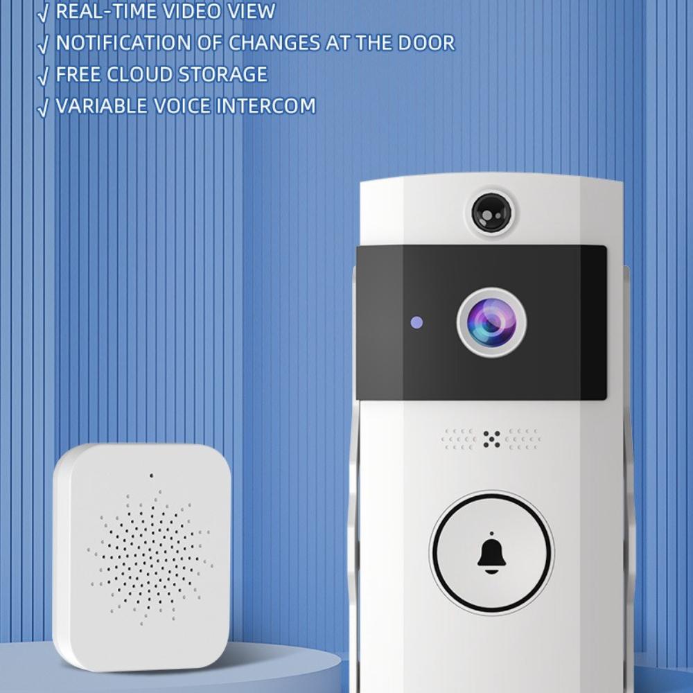 HD Wireless Video Doorbell with Solar Panel & Rain Cover, Smart Door Bell with Voice Changer, Two-Way Audio, Security Camera