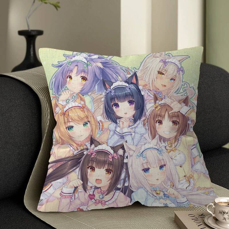 Nekopara Cat Girl Stitch Lucky Dragon Pillow Cover Sofa Cushion Cover Home Room Decoration Children Gift