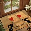 Tapis de bienvenue en forme de cœur d'éléphant pour porte, décoration de maison pour la Saint-Valentin, tapis d'entrée antidérapant pour intérieur et extérieur