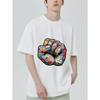Black T Shirt with Colorful Graffiti Fist Print for Casual Wear
