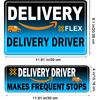 Flex Delivery Driver Car Magnet, 3PCS Frequent Stops Removable Set, Delivery Vehicle Magnet Car Door and Bumper Sign, High Reflective Waterproof