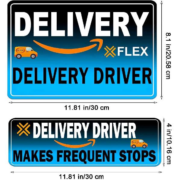 Flex Delivery Driver Car Magnet, 3PCS Frequent Stops Removable Set, Delivery Vehicle Magnet Car Door and Bumper Sign, High Reflective Waterproof
